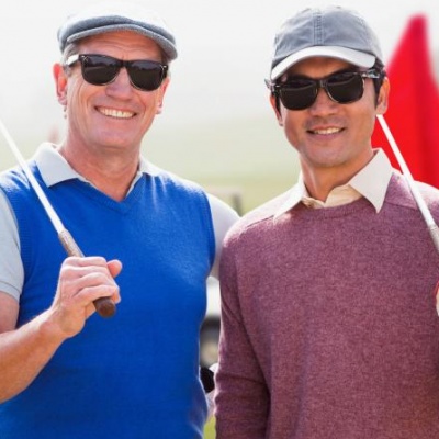 Golfers in sunglasses